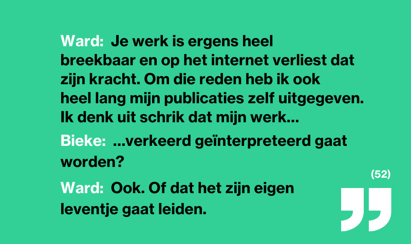 Quote Ward Zwart in De Standaard