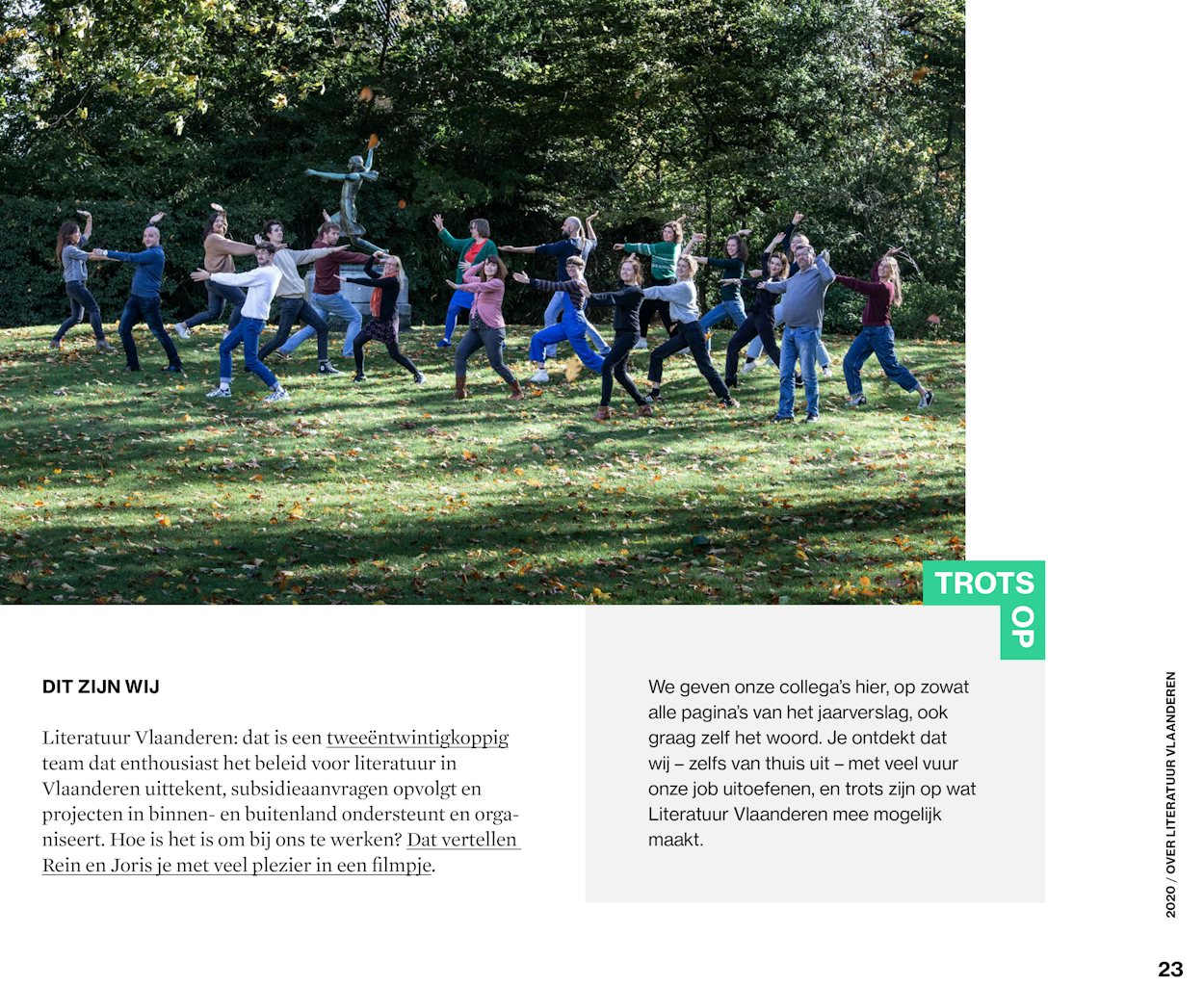 Team Literatuur Vlaanderen in jaarverslag 2020