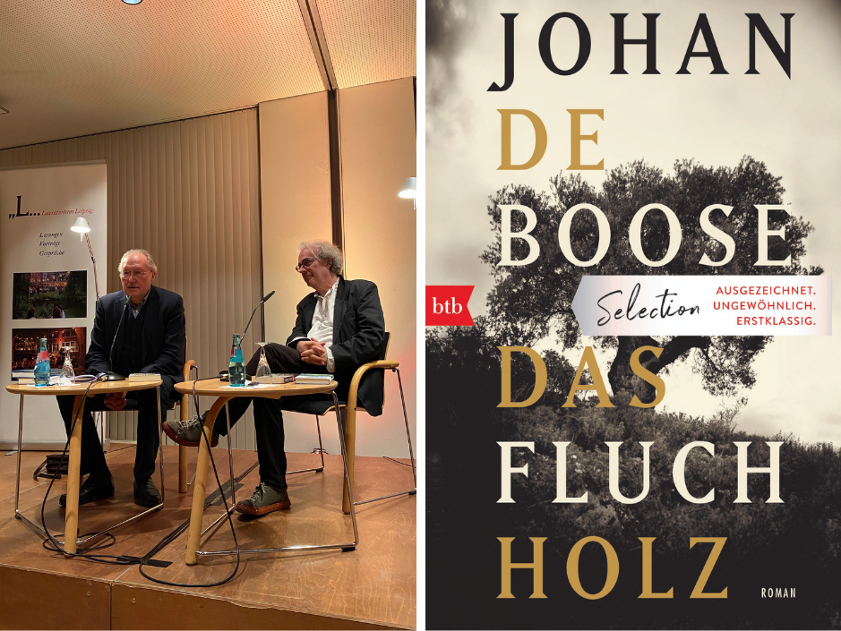 Auteur Johan de Boose stelt de Duitse vertaling van ‘Het vloekhout’ voor op de Leipziger Buchmesse 2022.