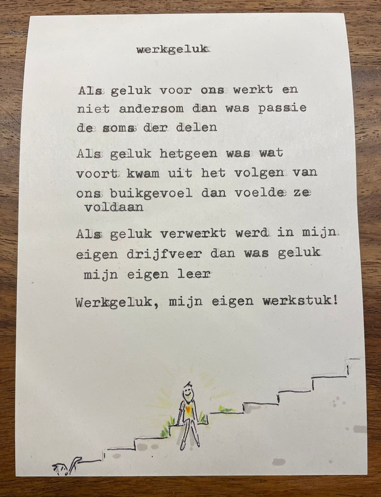 Gedicht 'Werkgeluk' van de Typotheek